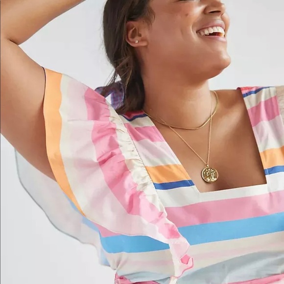 $198 Anthropologie Plenty by Tracy Reese Ruffled Maxi Dress size Extra Large - Picture 3 of 10